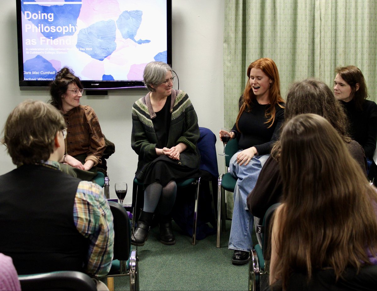 CuthsSociety's tweet photo. Honoured to welcome Prof. Clare Mac Cumhaill and Dr Rachael Wiseman for #IWD2026! Thank you for sharing your expertise and research with our community. 

Massive thanks also to CuthsFemSoc, Durham Feminist Collective, and our Chaplain, Julia, for a perfectly coordinated evening! https://t.co/XeW44YBMBT