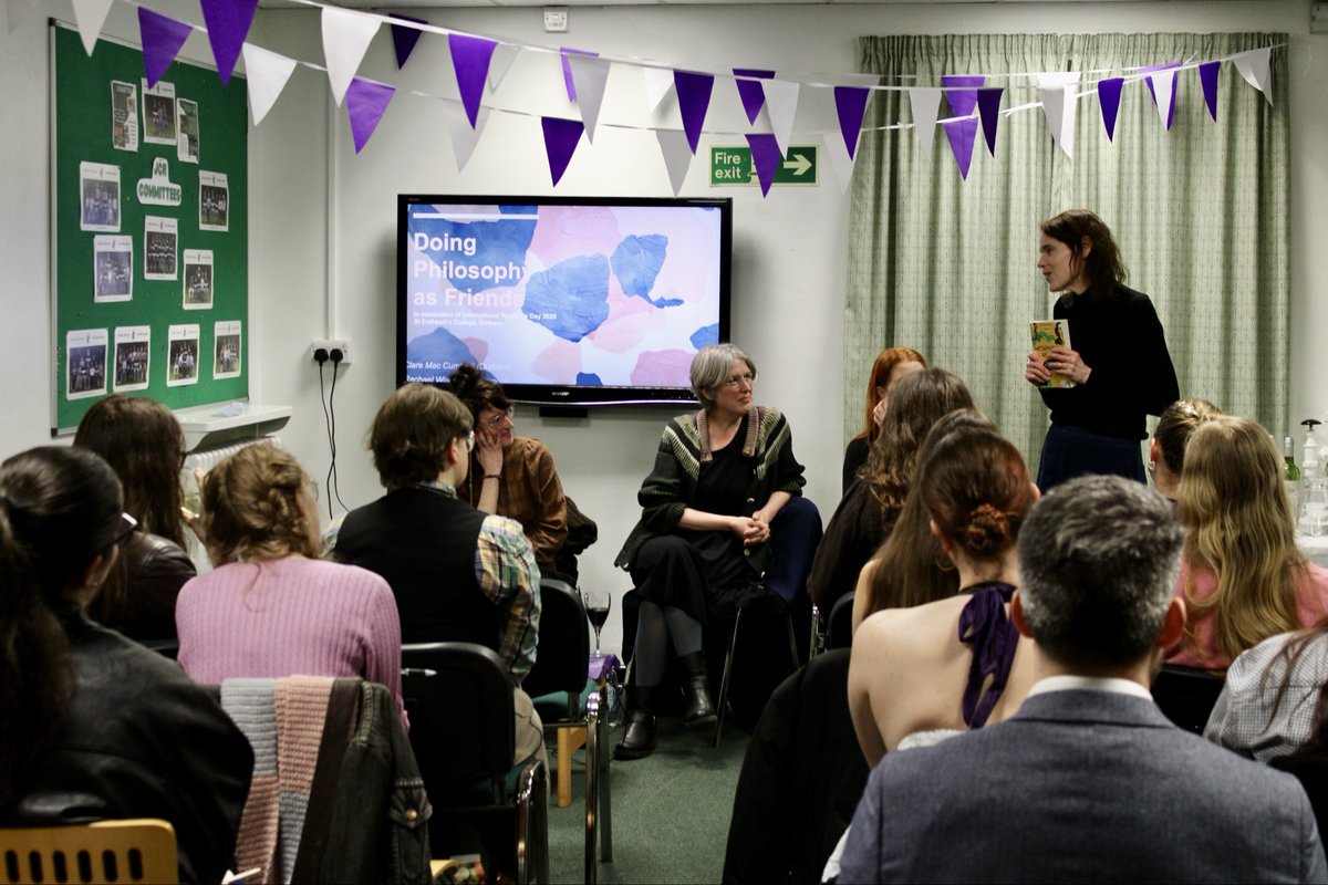CuthsSociety's tweet photo. Honoured to welcome Prof. Clare Mac Cumhaill and Dr Rachael Wiseman for #IWD2026! Thank you for sharing your expertise and research with our community. 

Massive thanks also to CuthsFemSoc, Durham Feminist Collective, and our Chaplain, Julia, for a perfectly coordinated evening! https://t.co/XeW44YBMBT
