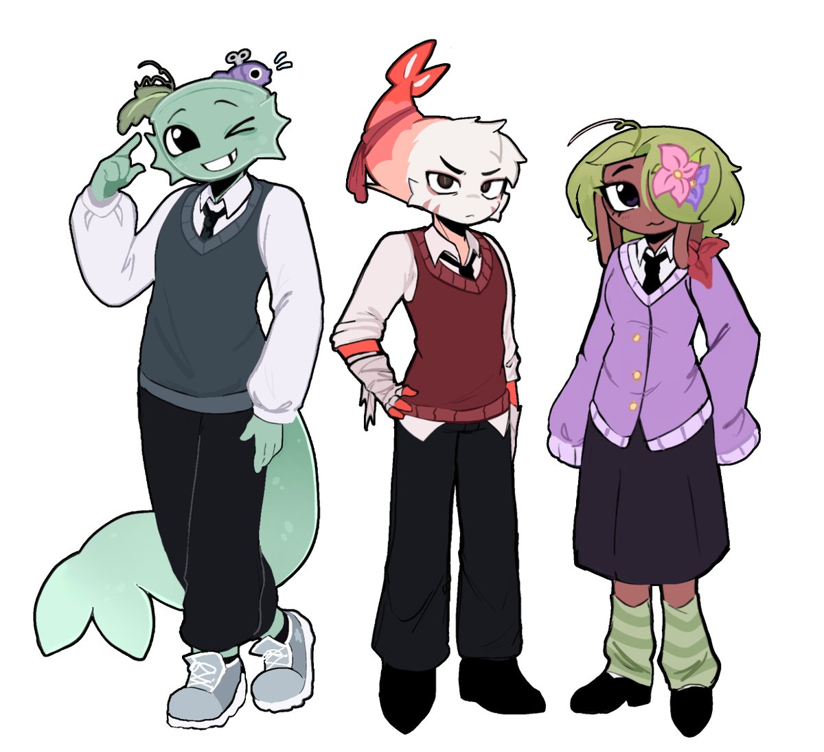 Katya_ILMW's tweet image. Dandy Instution Au #Bassie #Scraps #Brusha #Shrimpo #Finn #dandysworld