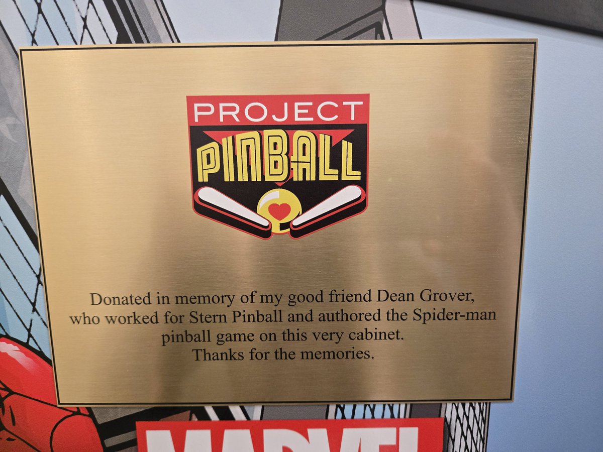 marykmorrison's tweet photo. A hard day but a good day. Happy to donate a Spider-Man pinball game in memory of our dear friend Dean Grover to the Ronald McDonald Aurora House. Many thanks to  #ProjectPinball   #RockyMountainPinballCompany  #InclusiveGameWerks for helping to make this happen. https://t.co/orLmiIKYkB