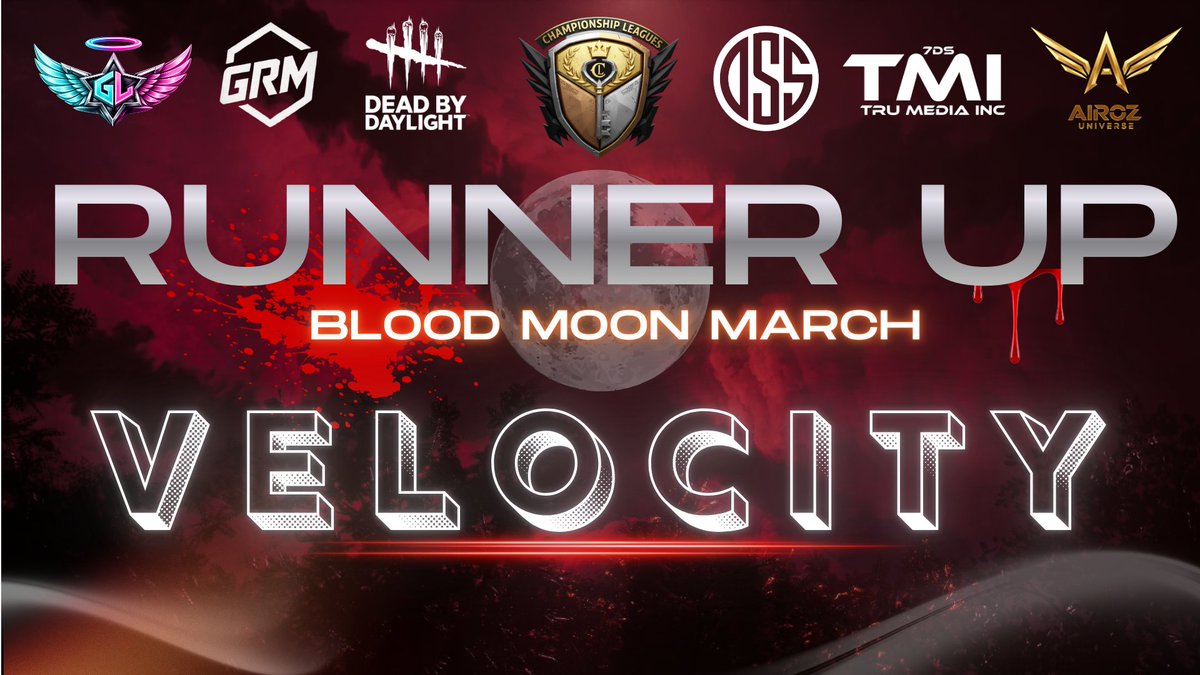 ChampLeagues's tweet photo. 🏆 BLOOD MOON MARCH - DEAD BY DAYLIGHT – TOURNAMENT RESULTS 🇺🇸🇪🇺

After an intense weekend/week of competition in Dead by Daylight, the battlefield has settled and our champions have emerged.

🏆🥇 1st Place – IMPERIUM  
Your Blood Moon March Champions, dominating the bracket and proving their strength throughout the tournament.

Alon
Hope
Pepe
Pressure
Tylion
Keilan

🥈 2nd Place – VELOCITY  
An incredible run through the competition and a well-fought Grand Finals performance.

ZuZu
ADSK
Blem
carolina
Dead inside
h
Valdes

👏 Special Recognition  
A huge congratulations to all teams who competed and pushed the competition to its limits:
ARTIX • X6TENCE • HYDROGENBOMB • AVIDITAS • ATLAS • SIRENIA • SACRIFICE • ASTERIA • SERENITY • HEATWAVE • ETHEREAL

Every match brought excitement, skill, and unforgettable moments to the stage.

🎮 Thank You to Everyone Who Participated
Players, teams, staff, and viewers — your support and passion are what make these events possible.

🏆 Hosted by Championship Leagues  
🤝 In partnership with @AirozUniverse, @TRUSE7EN7 @order_gala33034 @DeadbyDaylight @DSSJ0K3R  and @FragdollzPro 

More tournaments and competition are on the horizon.

Stay ready. The next battle begins soon.