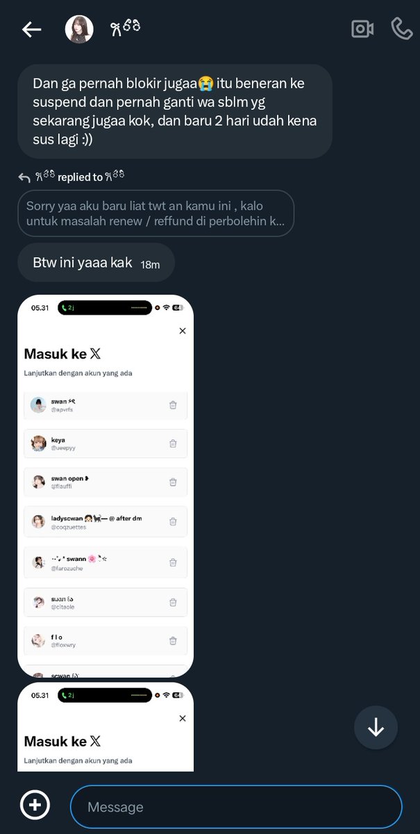 help rt update terbaru BA <a href="/suanrryos/">𐙚ྀི</a> #zonauangㅤ #zonajajan #zonaBA 

yang bersangkutan sudah dm aku mengirimkan bukti dan penjelasan terkait akun nya yang hilang, berikut beberapa percakapan antara aku dengan dia