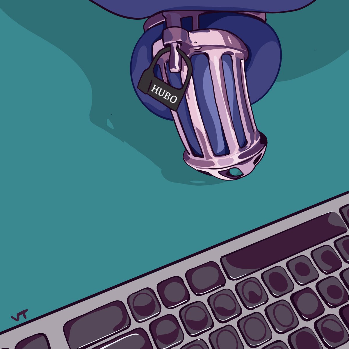 vantoetsenbord's tweet photo. Locked at work 🔒💻 #hubo #chastity #vant https://t.co/26txHbFjMe