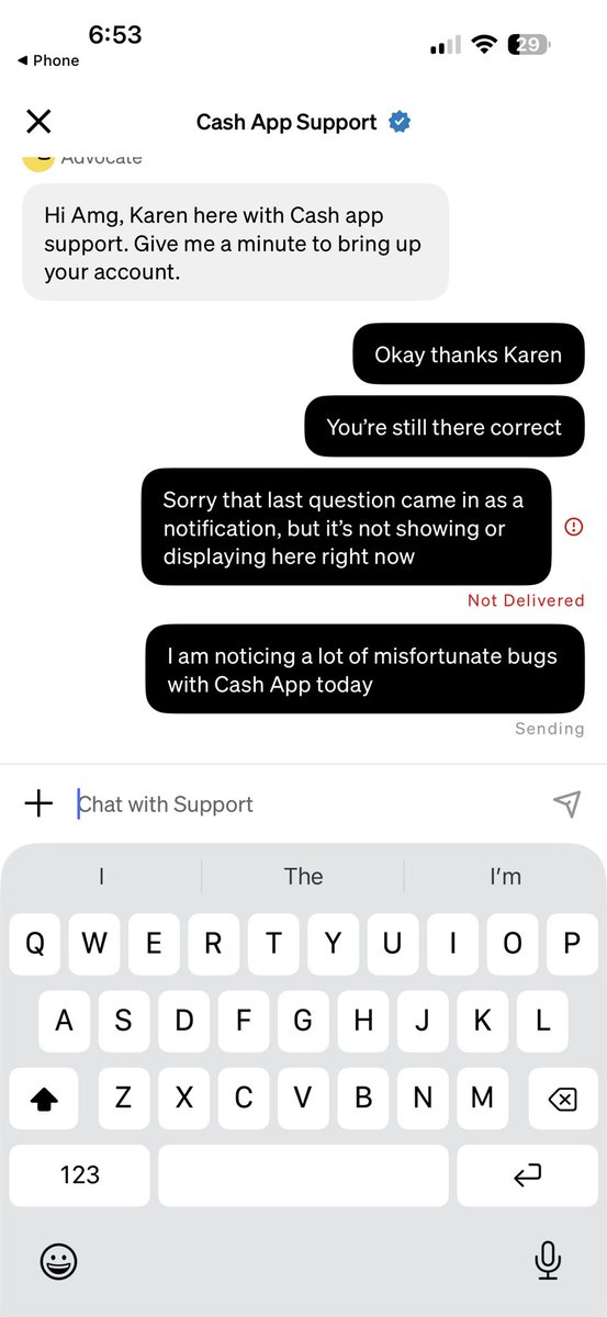 MissGryce's tweet photo. @CashApp Then I tried to ask the chatbot support about the situation(which chatbot had not a clue at first about the promotion or rewards system for this Apple game) and it connected me to an agent who then disappeared from explaining dissatisfied U got a lot of explaining to do🤔🤨🧐😏😌 https://t.co/qzDHKPl9dY