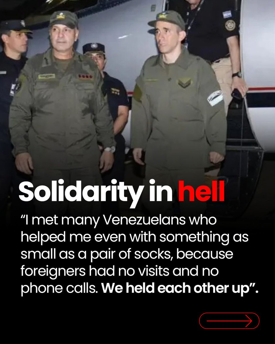 🚨The hell of El Rodeo I.

Argentine gendarme Nahuel Gallo spent 448 days held hostage by the Maduro regime inside one of Venezuela’s most notorious prisons.

Cut off from the outside world.
Accused of crimes he did not commit.
Never knowing if the next day would bring freedom or