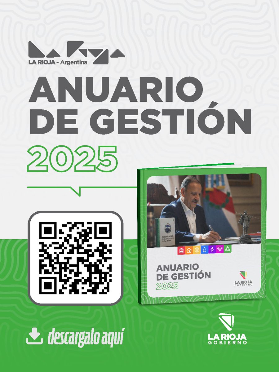 ➡️ El Anuario 2025 ya está disponible.

Un repaso por las obras, políticas y decisiones que marcaron un año de gestión en toda la provincia.

📲 Ya podés descargarlo
larioja.gob.ar/anuario2025/