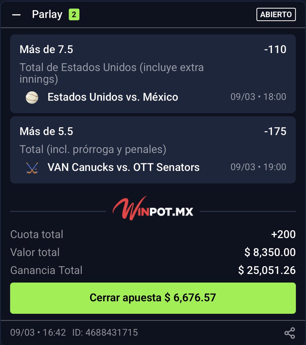 PARLAY 🐺🔥

TU PINCHE ❤️ SI VAS CONMIGO!!!