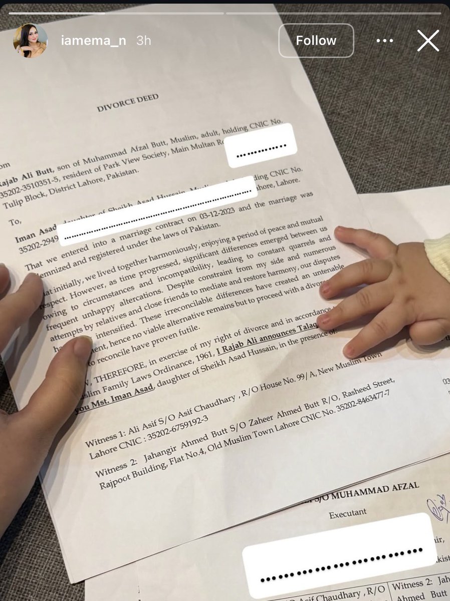 zzarishk_'s tweet photo. That tinny hand has just received a divorce notice from his father. I’m not going to discuss Rajab’s personality or show sympathy to anyone here but from day one he was openly insulting his wife in his vlogs while she kept laughing it off. He would show respect to his sister and mother but  humiliate his wife. He even tried to “balance” things by bringing the same things for his sister and his wife. These kinds of men don’t understand that a wife is not someone to be compared or balanced with others, she deserves her own dignity and respect.