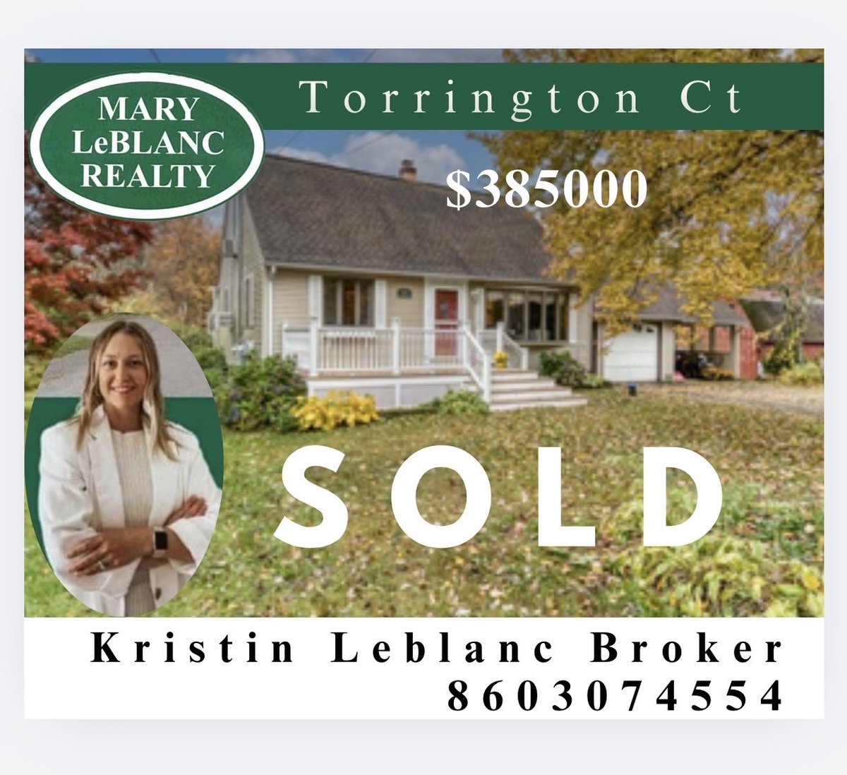 #SOLD  in #TorringtonCt . Call Kristin LeBlanc Broker 8603074554 for information on selling your home . Find you new homes for sale here maryleblancrealty.com/homes-for-sale…