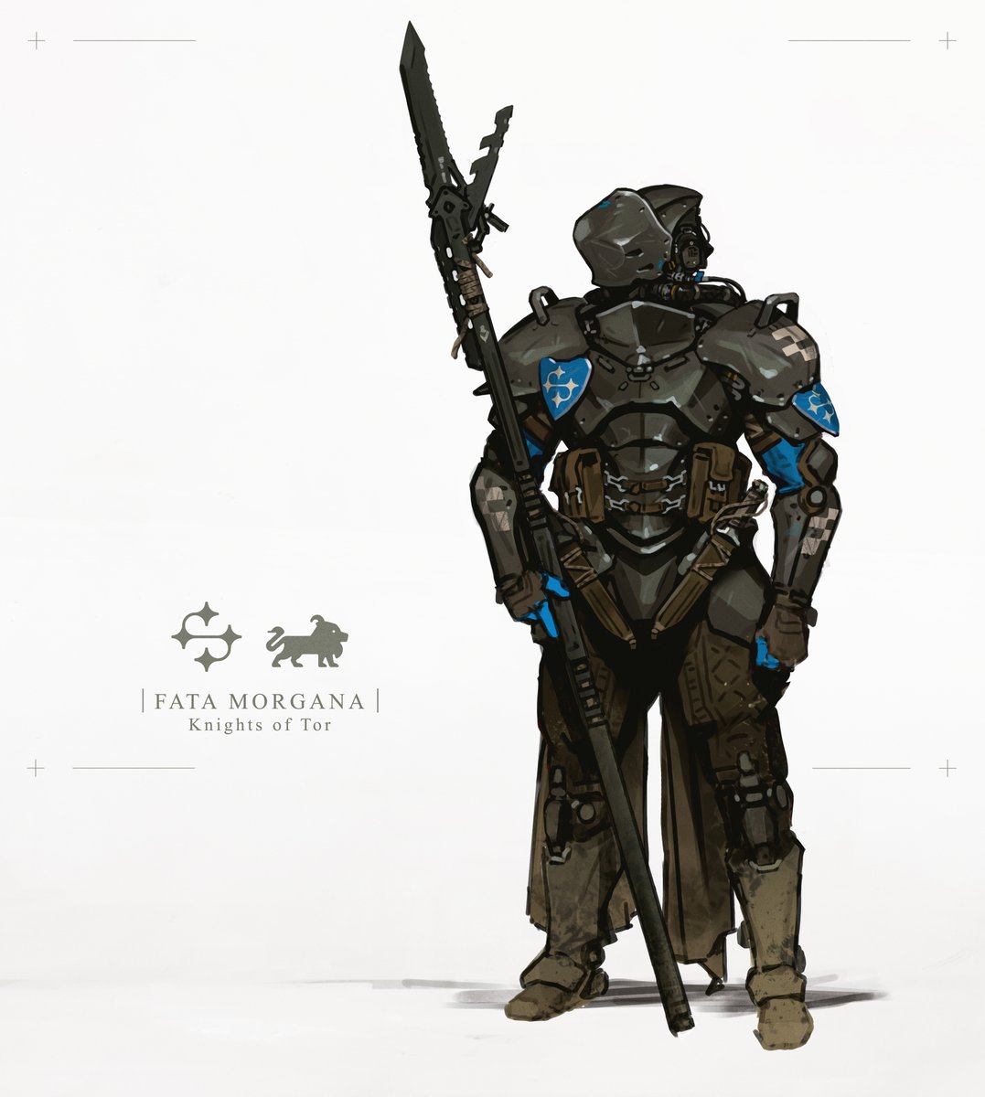 partyflies's tweet photo. Folded and reforged Iron and steel would be layered overtop, protecting the Knights as they served the kingdom and people of Tor. 

Thinking back, the Fallout Brotherhood Knights were floating around in my mind. I was trying to find ways to push my own spin on the idea. https://t.co/bWMZygf8RQ