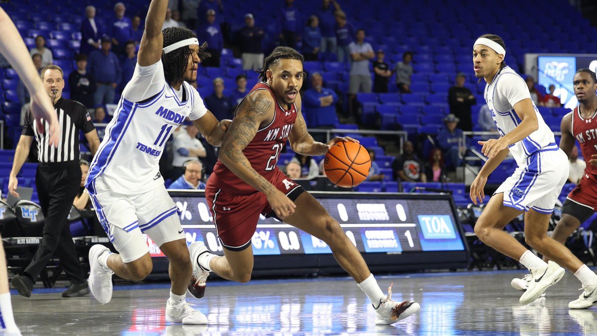 Nick_Coppola__'s tweet photo. New Mexico State is the only team in with a player in Conference USA’s top 5 scorers and top 5 rebounders heading into the conference tournament.

Guard Jemel Jones ranks 5th with 17.8 points per game and forward Julius Mims leads CUSA with 8.7 rebounds per game. https://t.co/TCAe0AIU0C