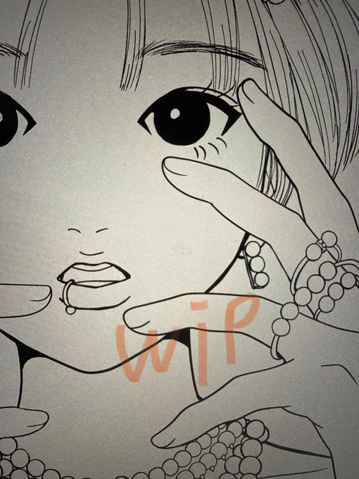 めざせ今夜 パールの表現を自分の絵だとどうするのがベストか模索中_φ(・_・