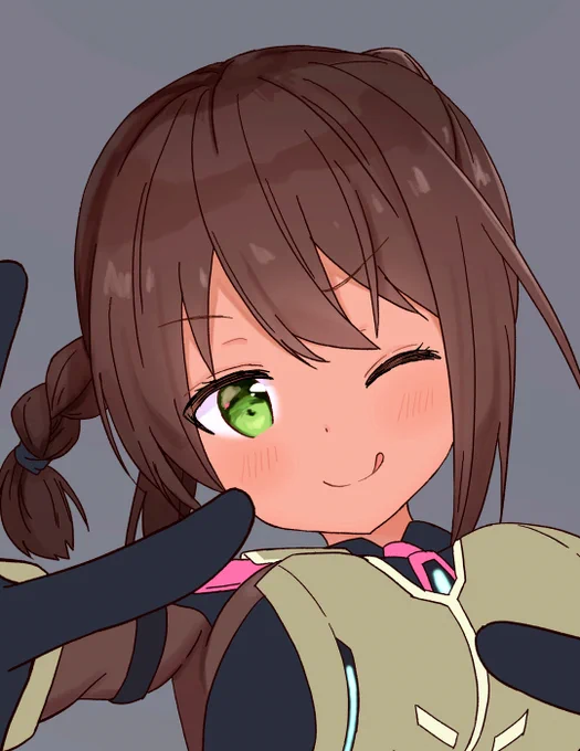 シタラちゃんwip 暗めの背景にしようかとしたけど、色のバランス的にシタラちゃんが沈んじゃうから悩み中……