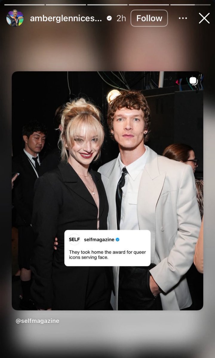 Amber Glenn shared to her Instagram story of herself and Connor Storrie at the GLAAD Awards in LA last week