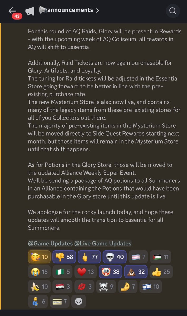 ContestOfNoobs's tweet photo. Tone deaf, essentia abysmal. For 11+ year old mobile game i gree up and this is what for a “1” shop currency after the greed of ascension route? Laughable, forum,chatroom,discord all disappointed. Way to start 2026
#mcoc #kabam @Lagacy69 #marvel @seatinmol #contestofchampions https://t.co/Y4WOgZ3Af7