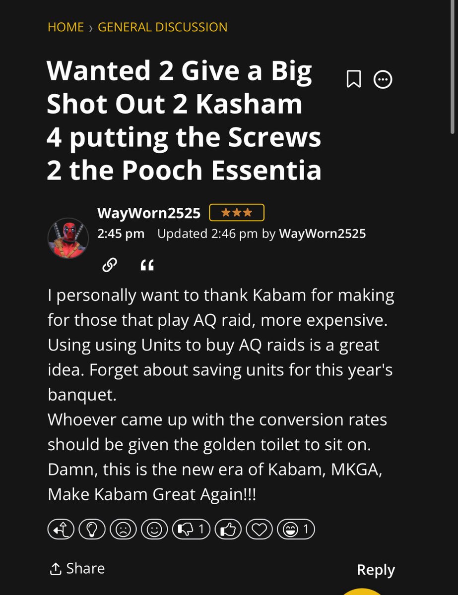 ContestOfNoobs's tweet photo. Tone deaf, essentia abysmal. For 11+ year old mobile game i gree up and this is what for a “1” shop currency after the greed of ascension route? Laughable, forum,chatroom,discord all disappointed. Way to start 2026
#mcoc #kabam @Lagacy69 #marvel @seatinmol #contestofchampions https://t.co/Y4WOgZ3Af7