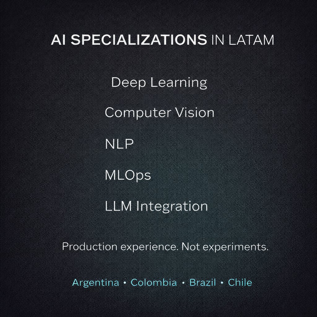 BetterWayDevs's tweet photo. The assumption that AI talent only exists in the US or Europe is costing companies real money. 

LATAM has a serious answer to the AI developer shortage. Here's what that actually looks like. https://t.co/YHr7LF43LY