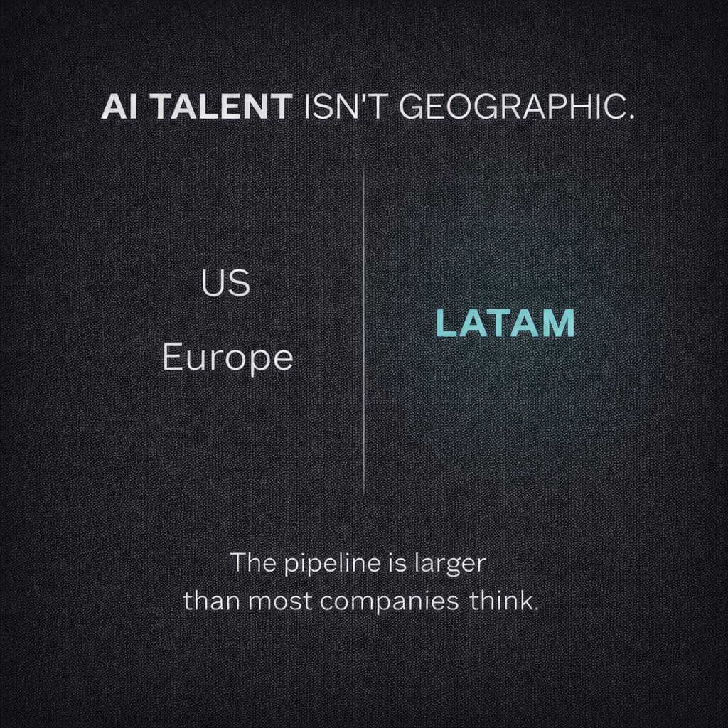 BetterWayDevs's tweet photo. The assumption that AI talent only exists in the US or Europe is costing companies real money. 

LATAM has a serious answer to the AI developer shortage. Here's what that actually looks like. https://t.co/YHr7LF43LY