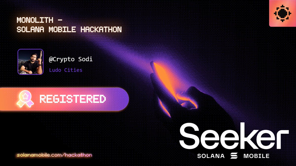 🎲 Excited to share that <a href="/LudoCities/">Ludo Cities</a> has been officially submitted to the Solana Mobile MONOLITH Hackathon.
Bringing the game of kings into Web3 with PvP rewards, tournaments, and player-owned cities powered by Solana. 🚀
<a href="/solanagaming/">Solana Gaming</a> <a href="/solanamobile/">Seeker | Solana Mobile</a>