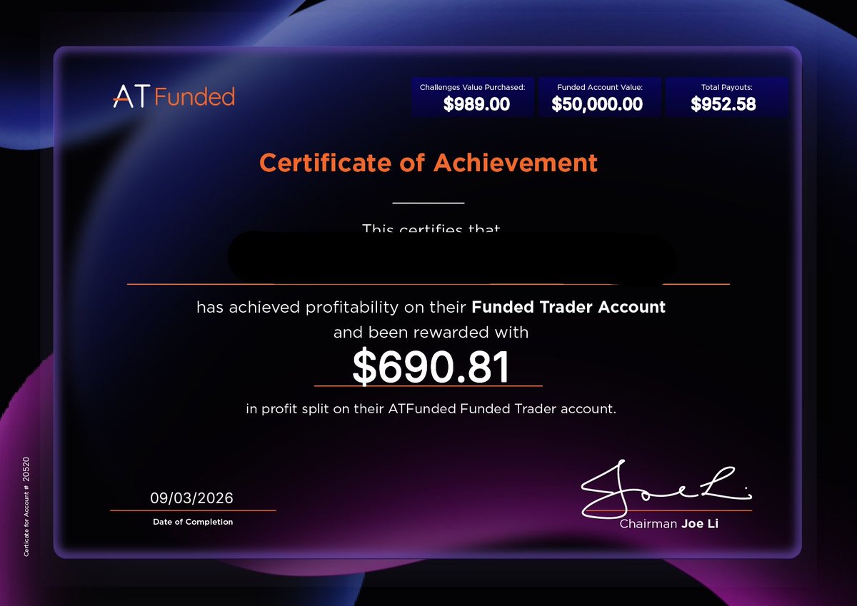 atfundedで二回目の出金
3回目の出金もほぼ確約されてるので
８０ペイアウトが楽しみ

元金もほぼ回収でこれからはプラス域で
利益を伸ばしていきたい