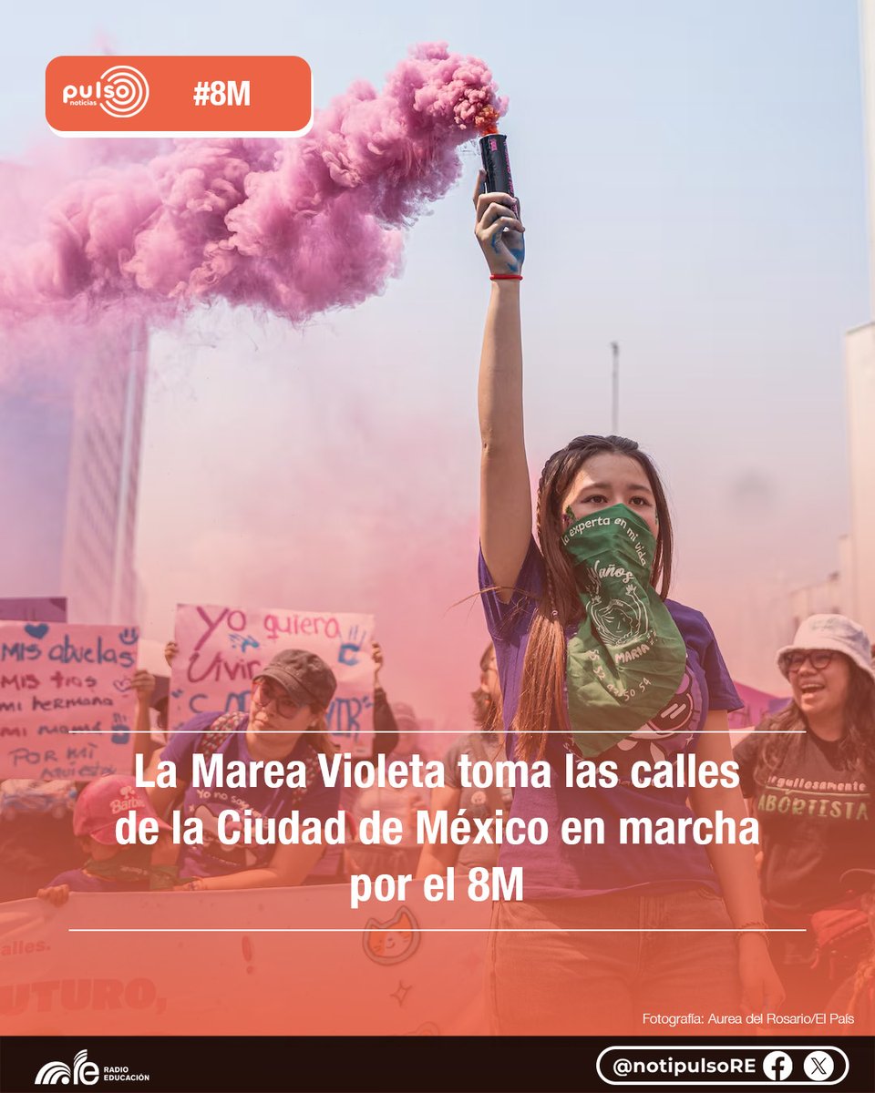 notipulsoRE's tweet photo. 📢🟣#8M | Con el lema “Juntas, fuertes y unidas” las colectivas feministas que integran la #MareaVioleta volvieron a tomar las calles de la #CDMX para exigir una vida libre de violencia.
Escucha la nota realizada por @EliudPluma 👇
https://t.co/NC6HByPkDW https://t.co/01Fef7uIGi