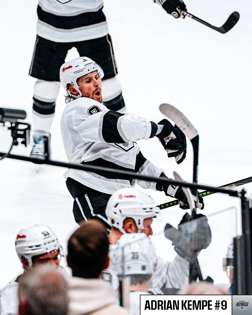 NHL's tweet photo. Adrian Kempe tied TWO @LAKings franchise records with his overtime winner! 👑

- Most career overtime goals 
- Most overtime goals in a single season https://t.co/Ek3URy7YI0