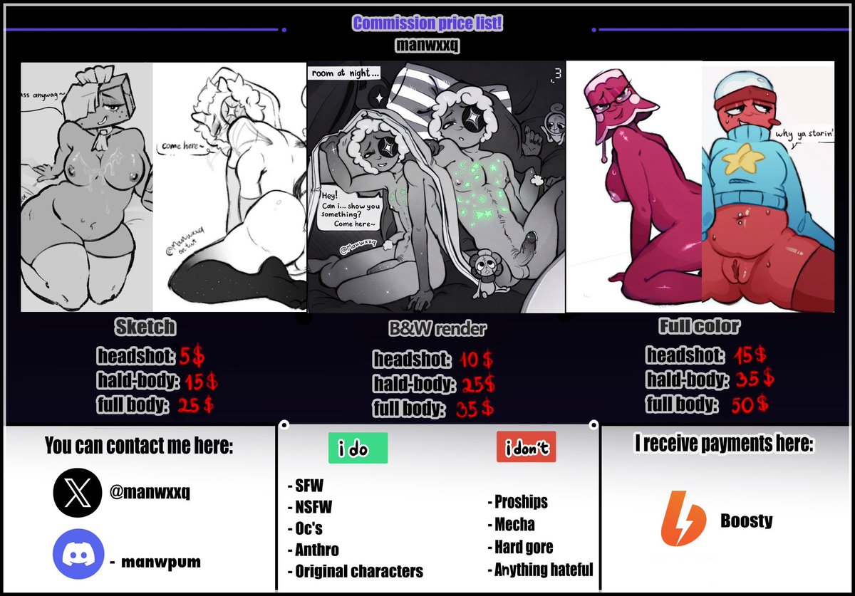 🔞Manw🔞 comms open!! tweet media