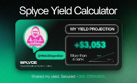 Just tested the real-world yield calculator from <a href="/SplyceFi/">Splyce Finance</a>.

My numbers came out +2,928.23% higher than leaving it in a bank.

Check yours: solana.splyce.finance/calculator?ref…