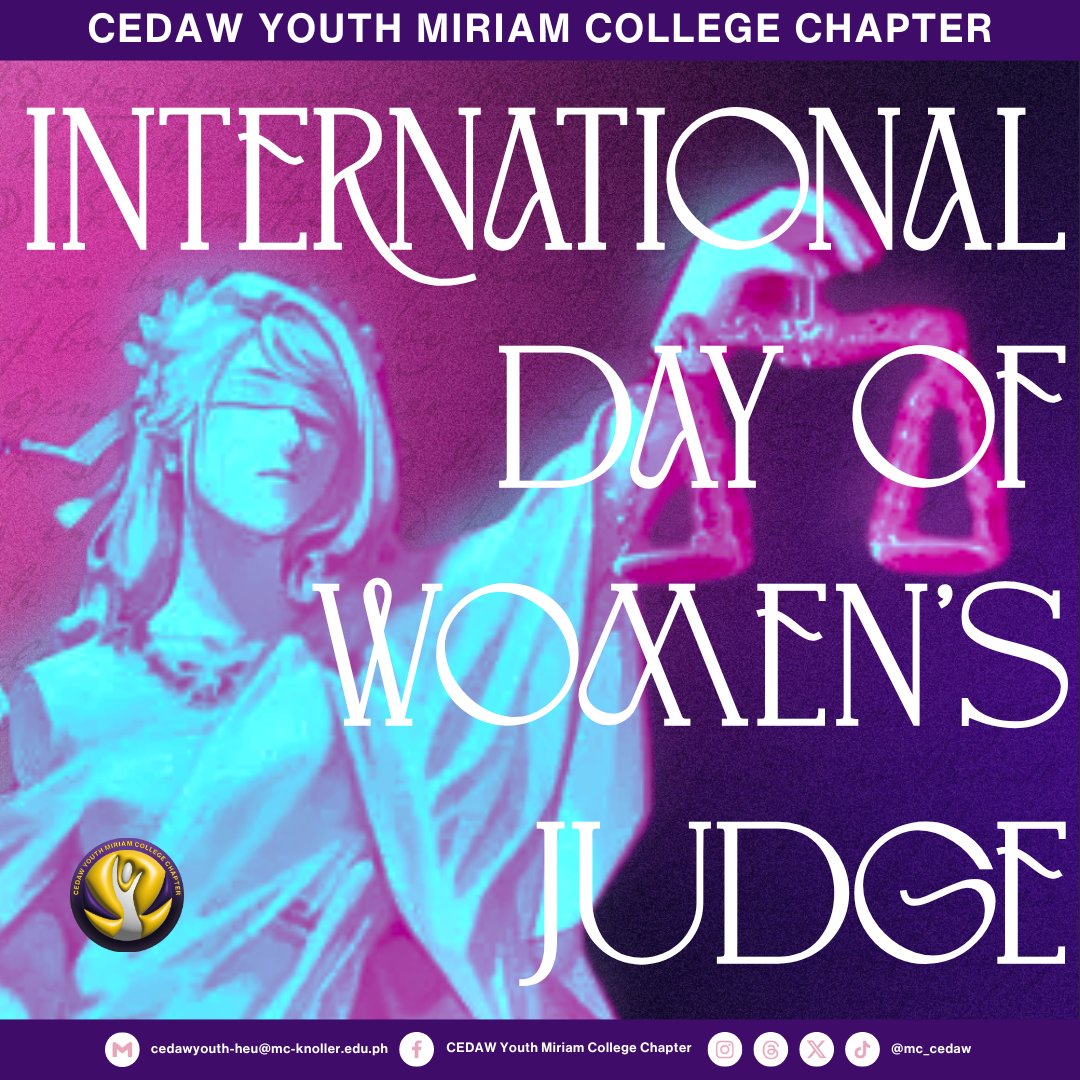 mc_cedaw's tweet photo. 𝐈𝐧𝐭𝐞𝐫𝐧𝐚𝐭𝐢𝐨𝐧𝐚𝐥 𝐃𝐚𝐲 𝐨𝐟 𝐖𝐨𝐦𝐞𝐧 𝐉𝐮𝐝𝐠𝐞𝐬 ⚖️👩‍⚖️

Today, we recognize the International Day of Women Judges, a day that highlights the vital role women play in upholding justice, strengthening the rule of law, and promoting equality within legal systems around https://t.co/6eBIj1bgqT