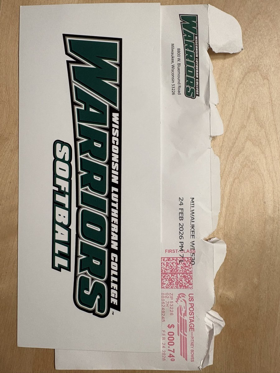 Thank you so much <a href="/WLCSoftball/">WLC Softball</a> and <a href="/coachflegel/">James Flegel</a> for the mail 📫!Thank you for thinking of me!
