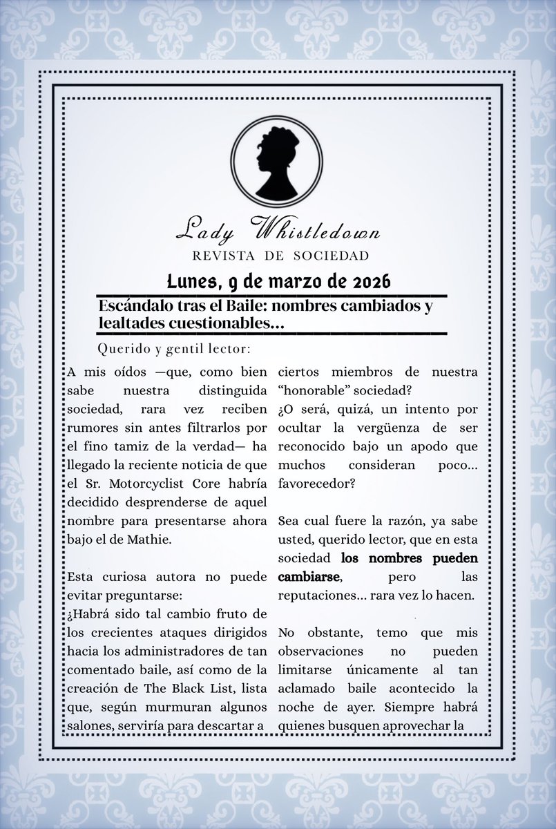LWhistledownCC's tweet photo. Del salón de baile al escándalo de la madrugada… ciertos caballeros han hablado más de lo que deberían. ✧ https://t.co/JOwAWi4KqO