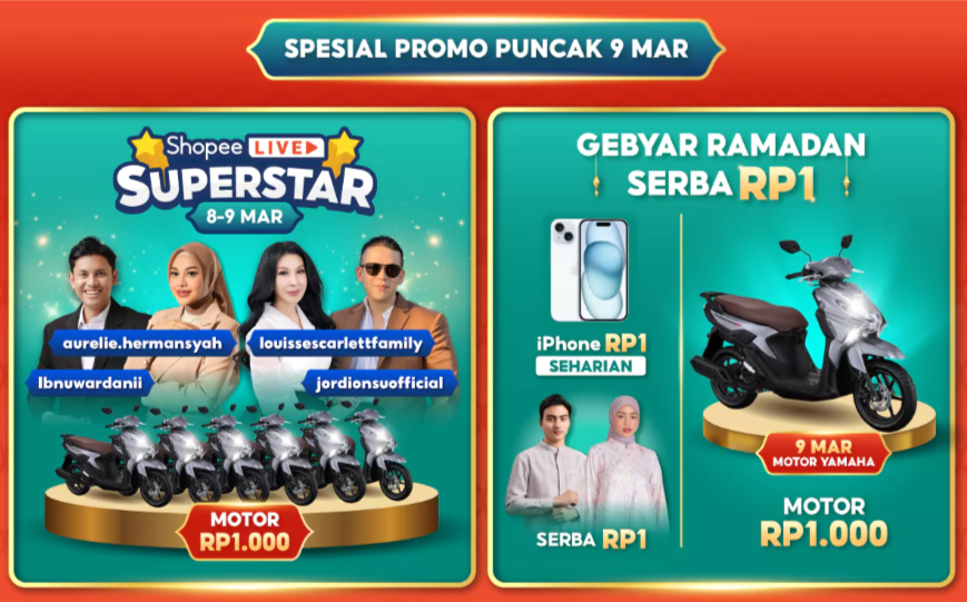basuniandy1's tweet photo. Lebaran tahun ini pasti sangat seru banget karena bulan puasa nya keluargaku sehat dan juga dapat info bahagia kirain salah baca, ternyata di promo puncak shopee beneran ada motor harganya seribu rupiah doangg #PromoPuncakShopee9Maret https://t.co/vGrafY2UUt