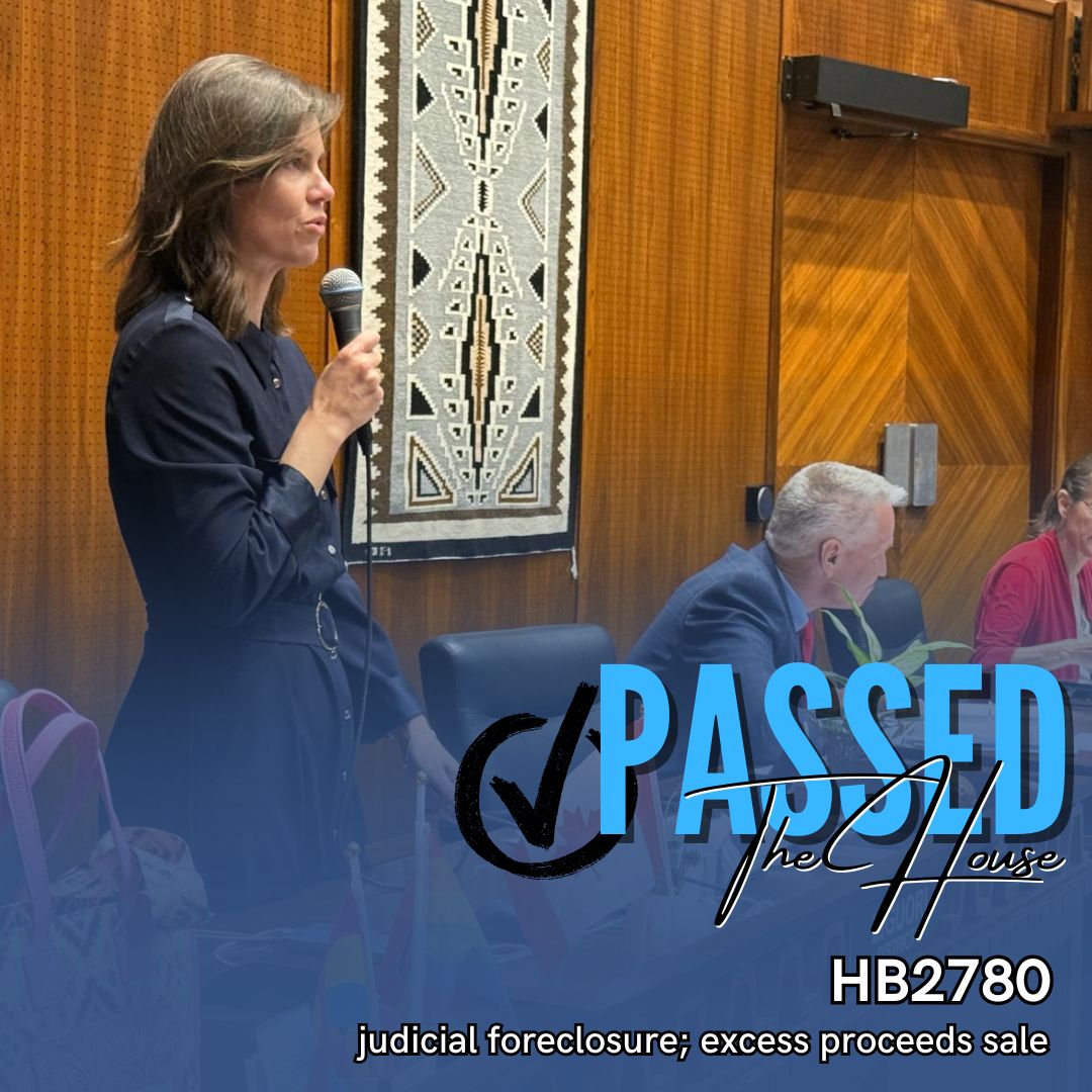 AZHouseDems's tweet image. Responding to to a constituent’s concerns, Rep. Sarah Liguori has passed HB2780 out of the House! The bill provides courts clear guidance public sales and the distribution of excess proceeds. Now headed to the Senate. #azleg