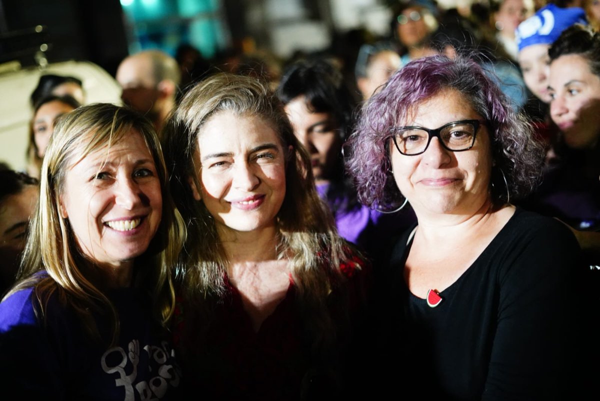 Myriam Bregman, Érica Rivas y Andrea D´Atri en el #8M