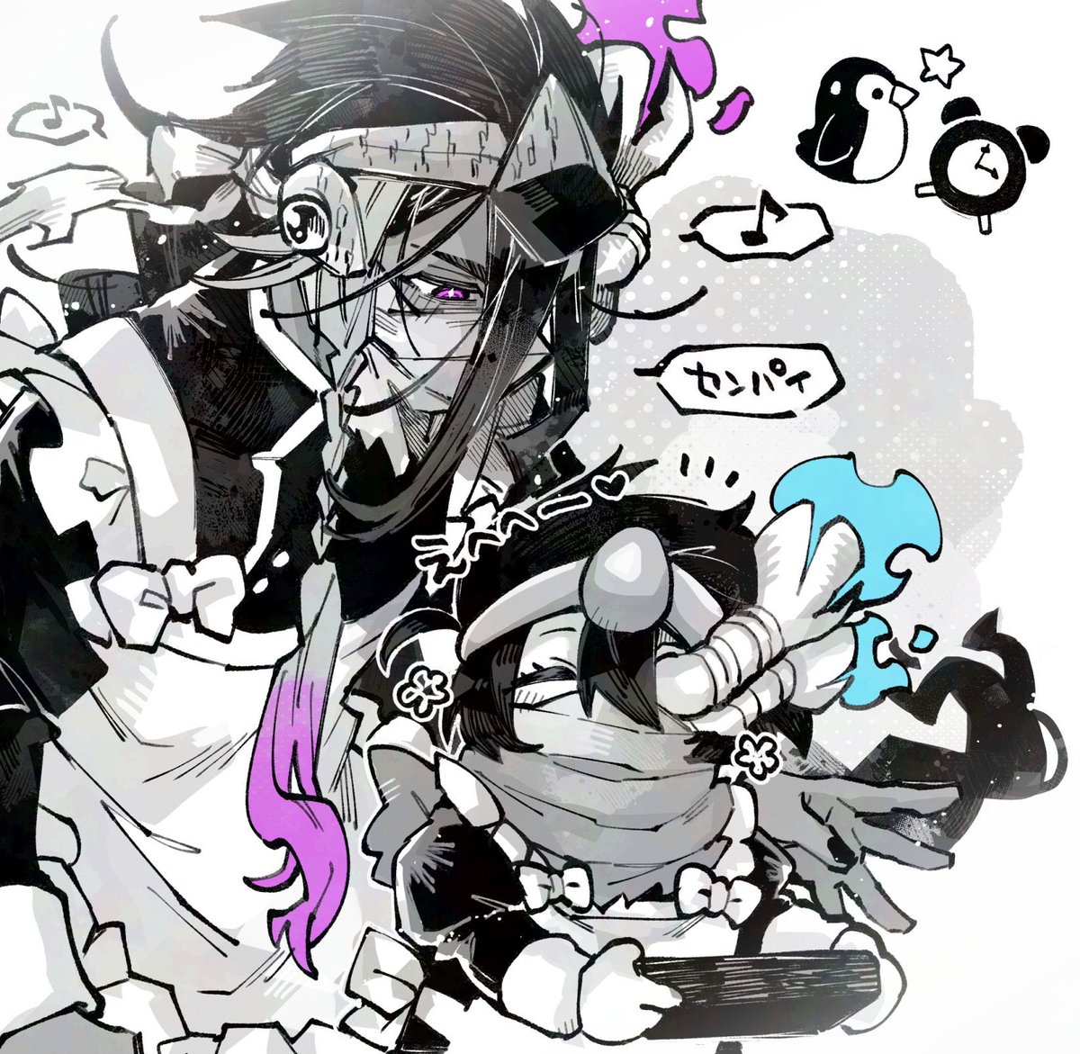 ⚠️擬人化、擬カビ あるので薄目で見て
最近はずっと鍵垢でノワノワ描いてる、これは昨日筆が乗りすぎて描いた4つ 