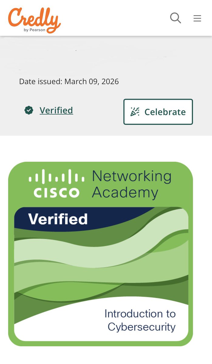 Dev_RogueX's tweet photo. Earned my Introduction to Cybersecurity badge 🔐
One step closer to mastering digital security.
#CyberSecurity #Learning https://t.co/35p8smNC2Y