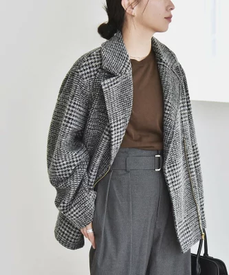 quaranciel: ボンディング チェック ライダース コート【送料無料】チェック柄 ライダース風 ジャケット コート ボックスシルエット 大きな襟 アシンメトリー ジップデザイン アウター 厚み おしゃれ かわいい 大人可愛い 上品 高級感 着回し 華やか ロングシーズン

楽天➡️a.r10.to/h5rJf8