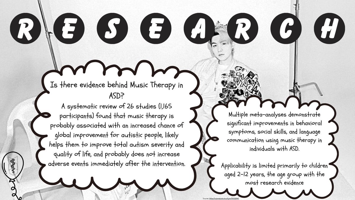 armymedunion's tweet photo. Multiple meta-analyses (the highest/strongest level of evidence) demonstrate significant improvements in behavioral symptoms, social skills, and language communication using music therapy in individuals with ASD #SOPEMIND #BAMUHCP #BAMUNursing https://t.co/K8r5ocpWuv