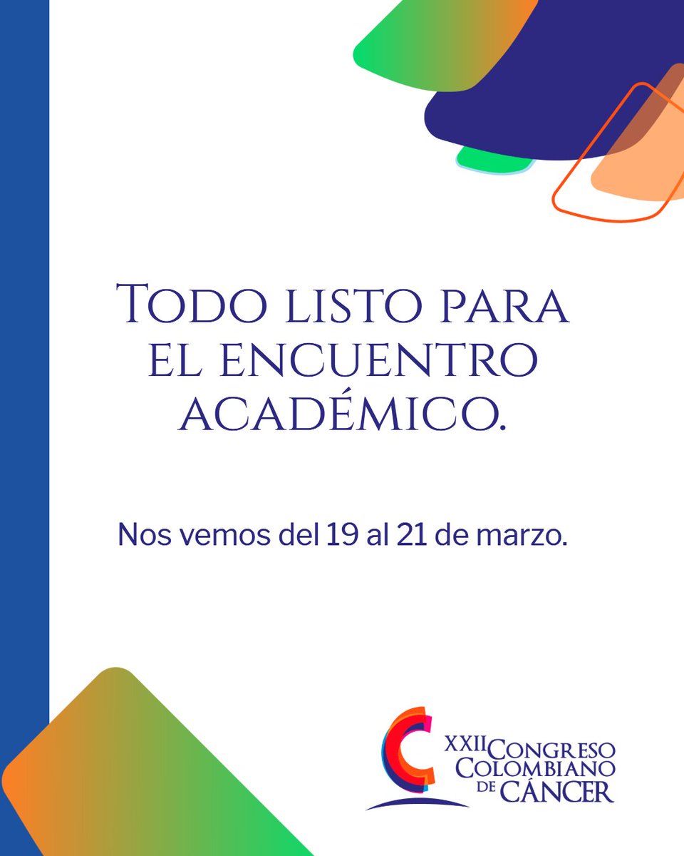 asoprocancer's tweet photo. El Congreso Asoprocáncer está muy cerca 🧬
Te invitamos a revisar los aspectos clave para tu participación y llegar preparado a este encuentro académico.

👉 Nos vemos del 19 al 21 de marzo.
🔗 https://t.co/GzgOYxnR9w

#CongresoColombianodeCancer #Asoprocancer https://t.co/lHCoMuPdzt