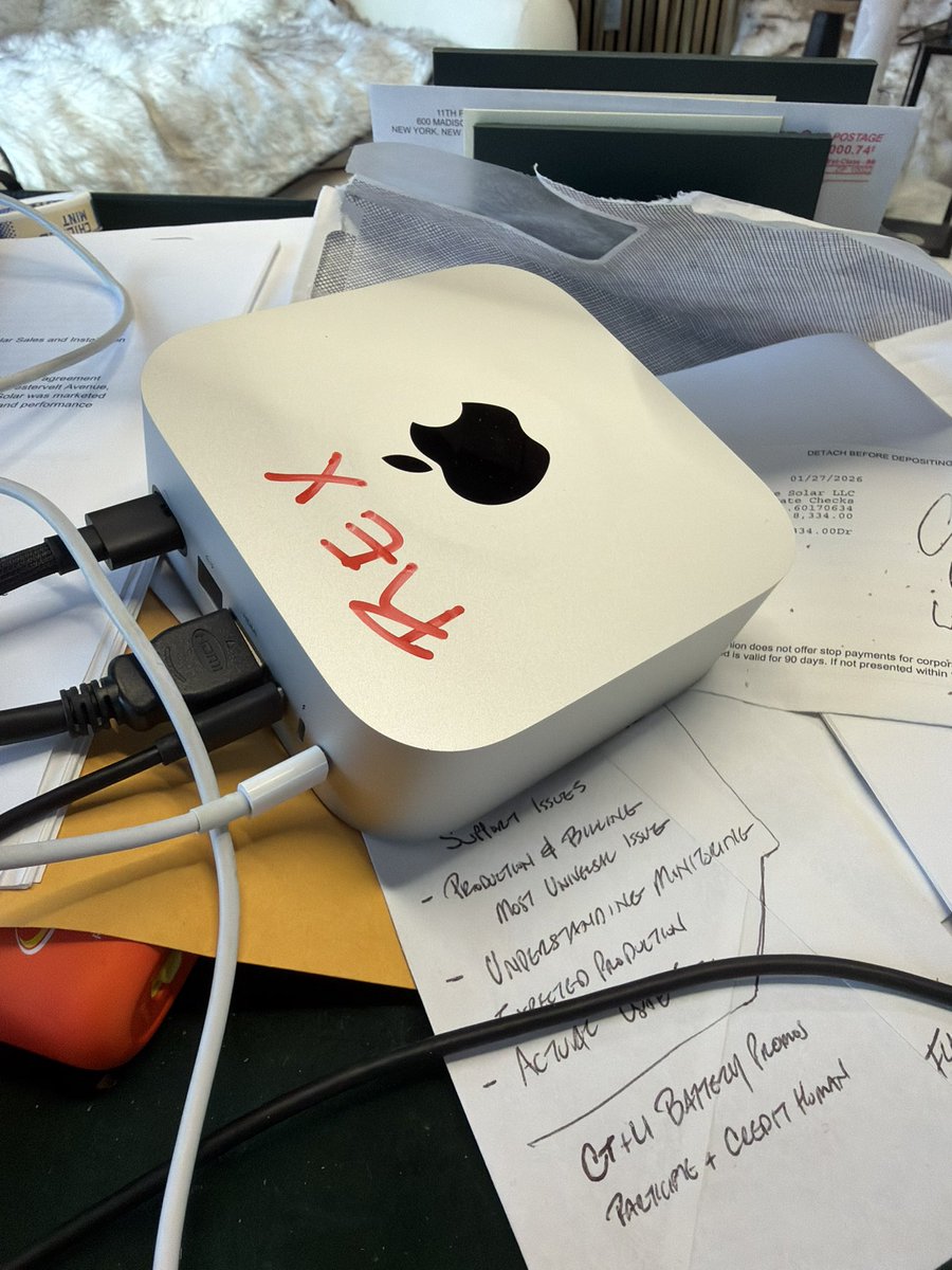 alex_yack's tweet photo. Went from one agent running on a Mac mini using cloud models to 15 agents running local models on 4x M3 Ultra 512gb Studios in 30 days. More gear coming (memory shortages are real). The only limiting factor is how quickly you’re willing to learn and experiment. There’s no instruction manual. @AlexFinn #lobsterverse