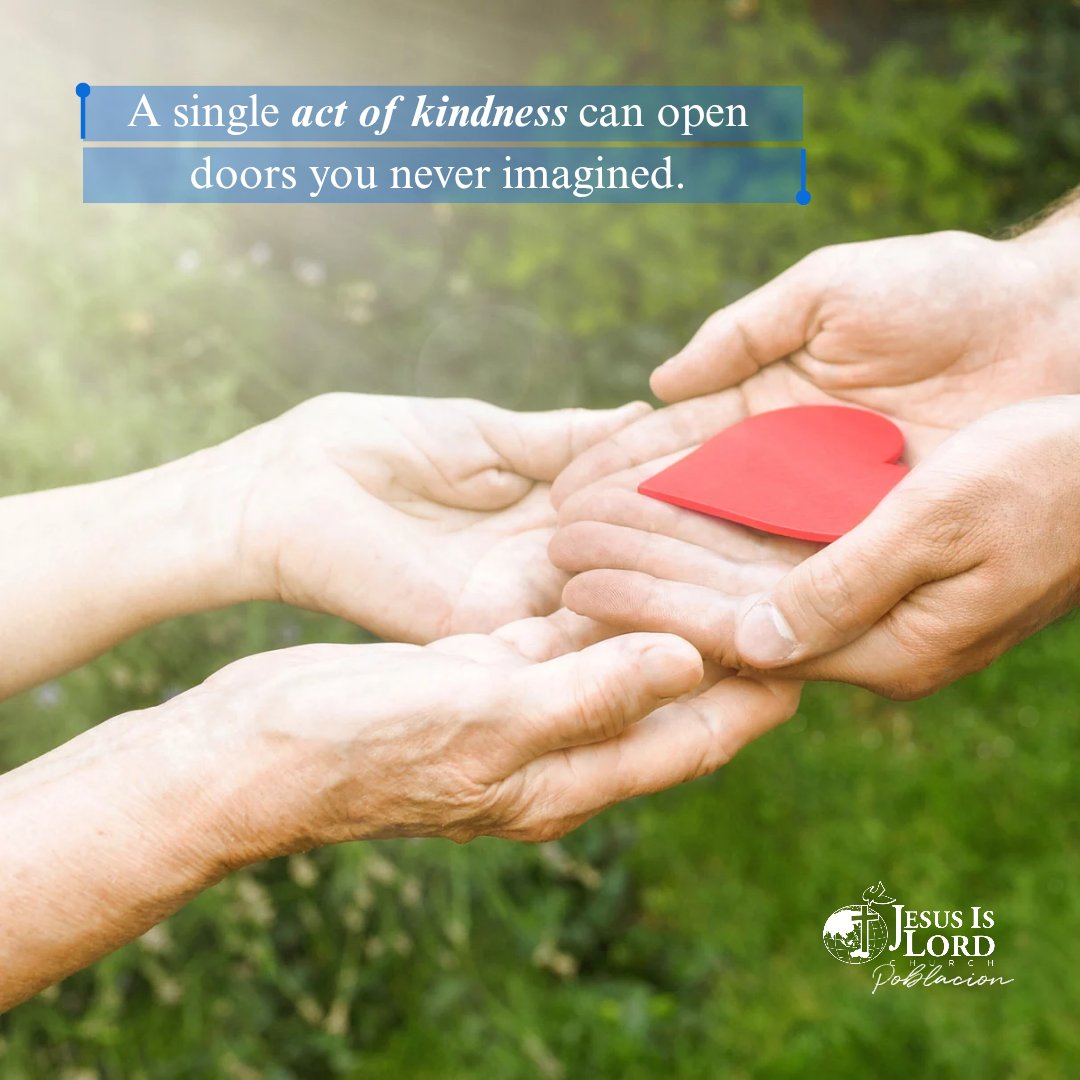 jilpob's tweet photo. Kindness is more powerful than we think. Sometimes the breakthrough we are praying for begins with a simple act of kindness.

When you help someone, encourage someone, or lift someone up, you create space for God’s favor to move in your life. https://t.co/hrPwDr98ws
