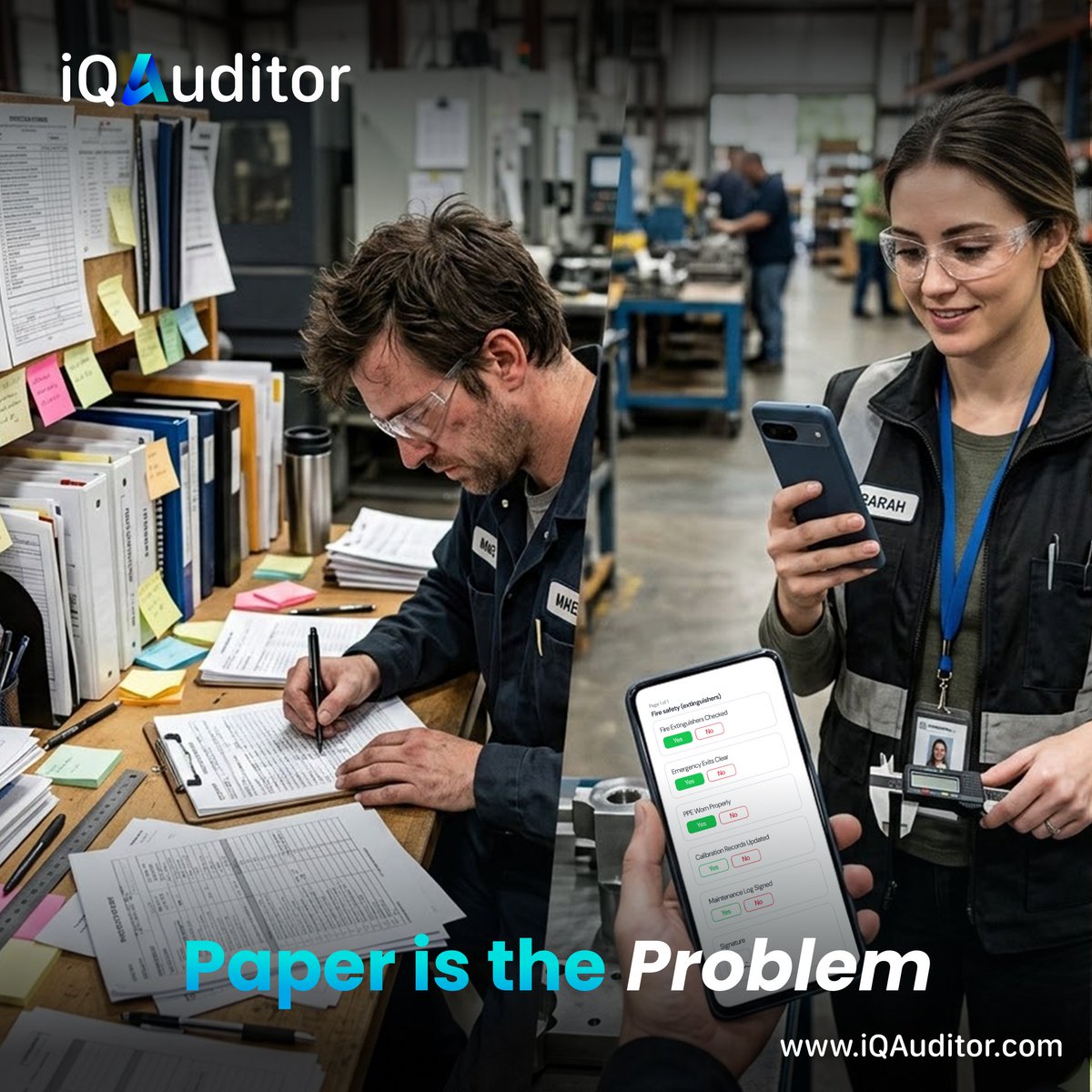 iQAuditor's tweet photo. Paper checklists don’t prevent problems. They just document them too late.

#DigitalAudits #iQauditor https://t.co/V49393YCeC