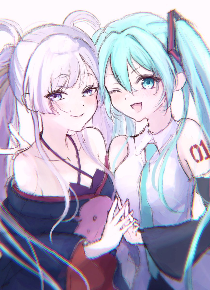 _tuzumi's tweet photo. #ミクの日2026 
#初音ミク　#超かぐや姫
頑張���たけど間に合いませんでした！！！！
この２人を描きたかった…！ https://t.co/4eFhMSAAp4
