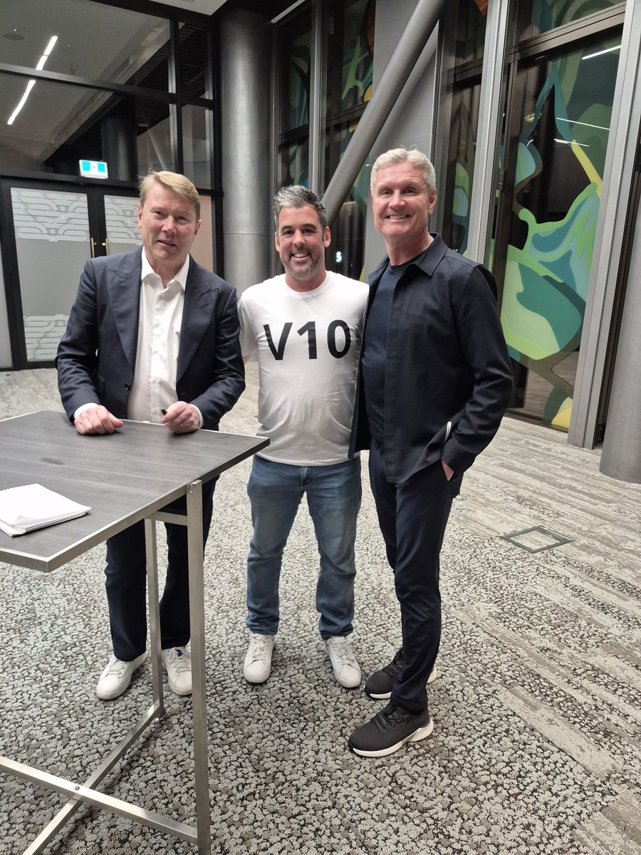 A4RonSmith's tweet photo. @therealdcf1 thanks so much for your talk yesterday with Mika! Loved every second of it. And thanks for answering my question about your 2004 McLaren-Mercedes on modern slick tyres vs the Hybrids! You had the best era! #V10 https://t.co/ycYGOzn9kz