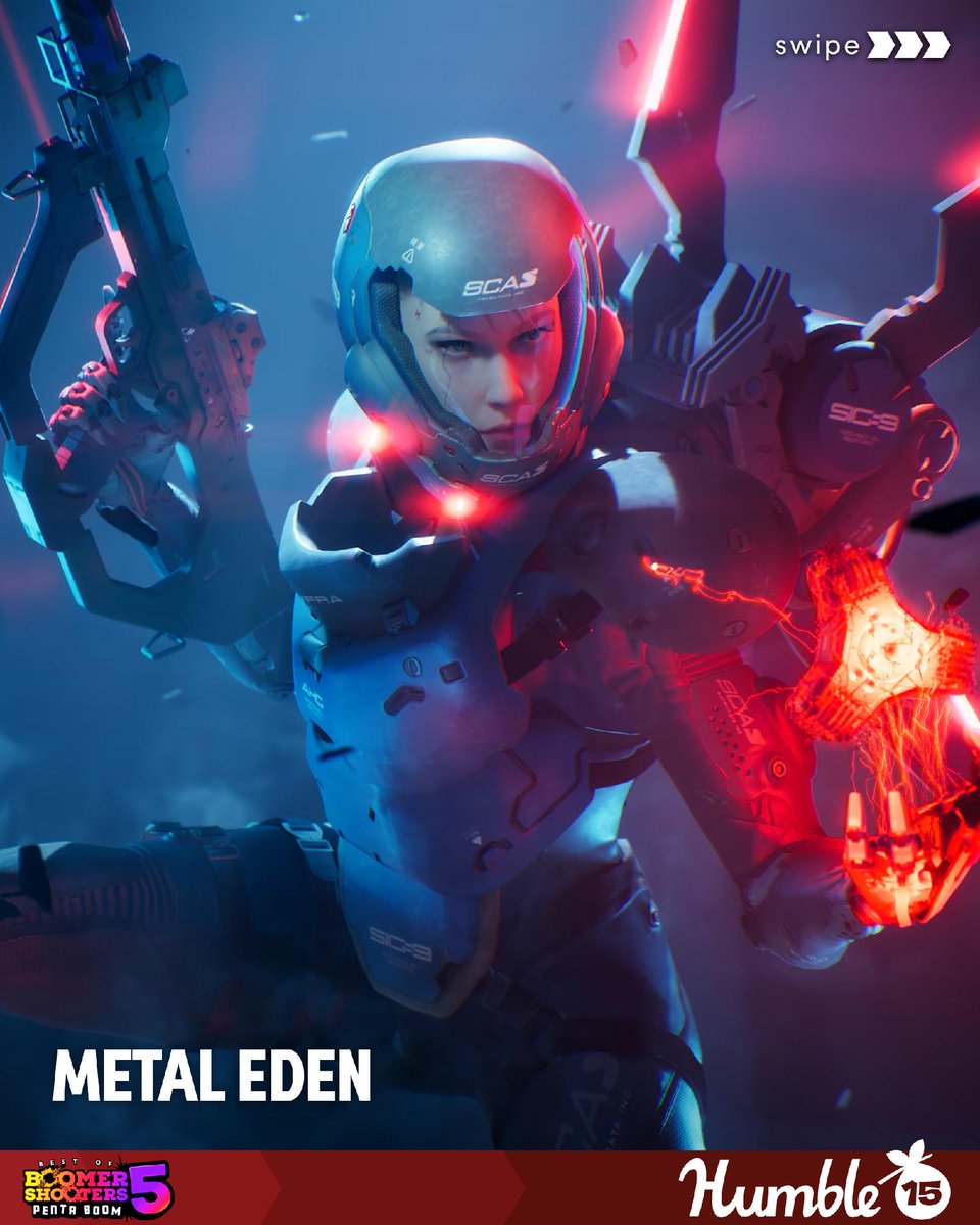 humble's tweet photo. Dive into cybernetic warfare, face the ENGINEERS, and uncover the secrets of Metal Eden.

Best of Boomer Shooters 5: Penta BOOM supports @Oceana | https://t.co/2PuepSpU5W https://t.co/qZsgKiGhx4