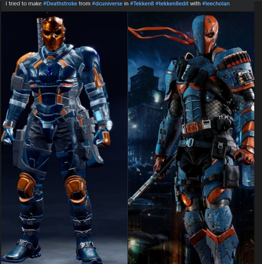 Str8manslaughte's tweet photo. I tried to make #Deathstroke from #dcuniverse in #Tekken8 #tekken8edit with #leecholan https://t.co/S9hGCLY816