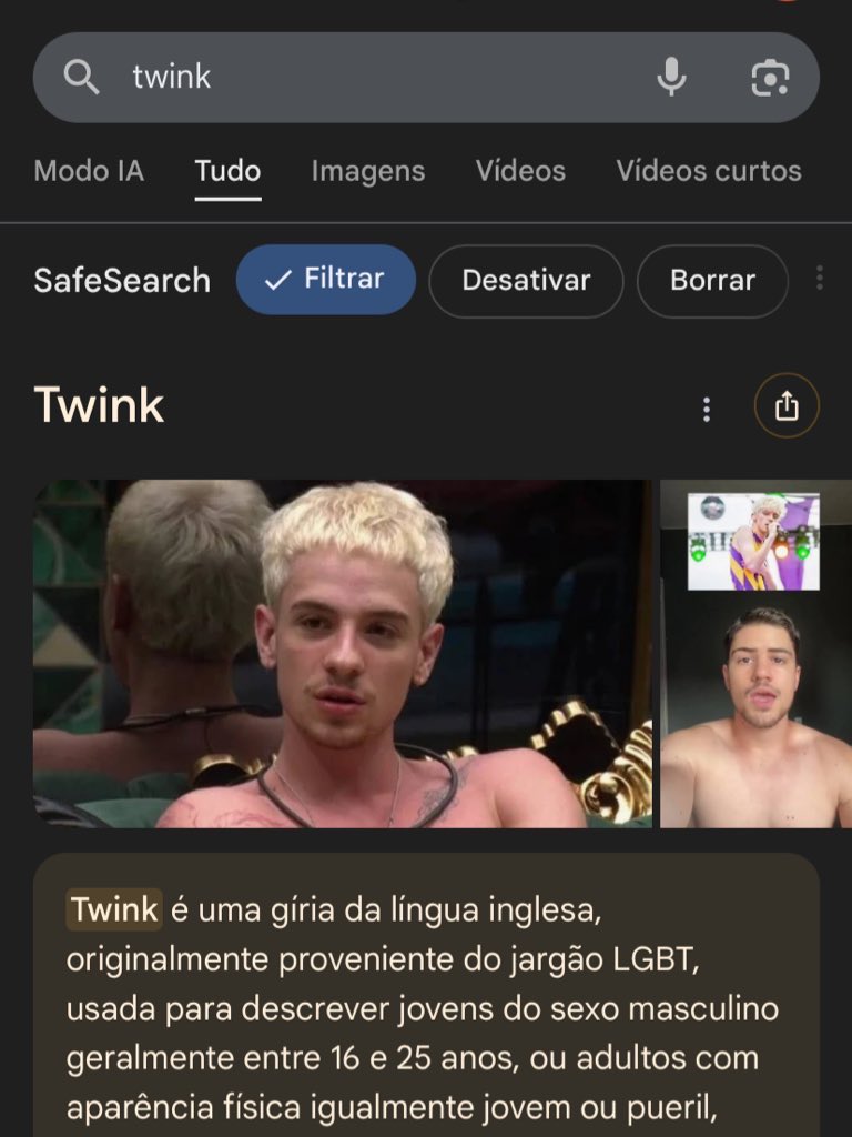 “definição de twink” ai vai lá e a foto é de alguém que não é twink socorro