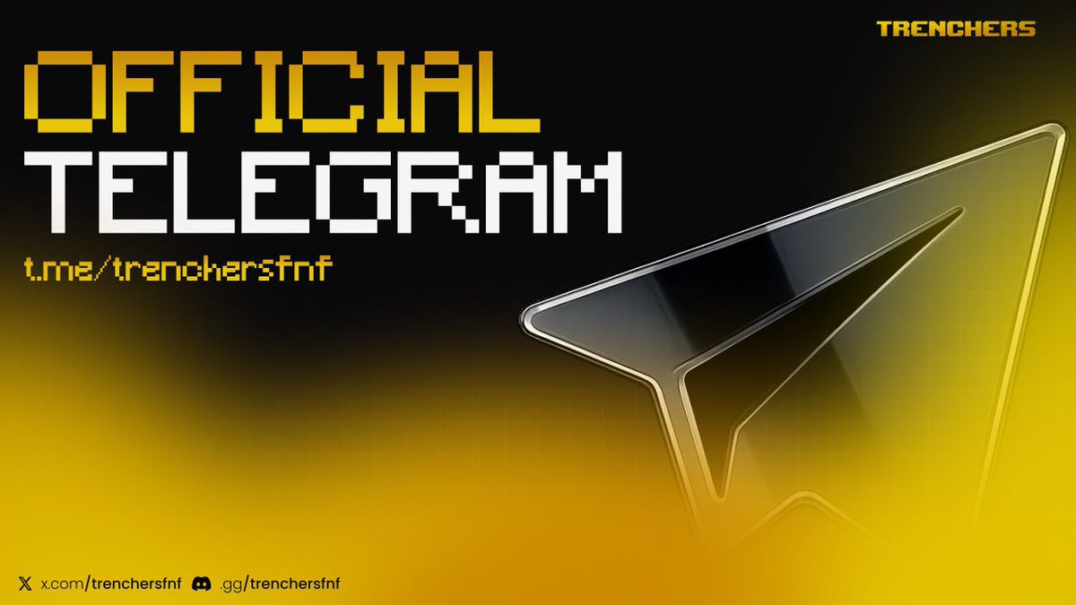 TrenchersFNF is expanding ⛏️

Our telegram chat is now live 

Experience alpha calls , <a href="/TradeWithLash/">Lash</a> benefits , and much more on both Discord and Telegram 

Join our telegram here 👉🏻: t.me/+0yY5gc2aavNlZ…