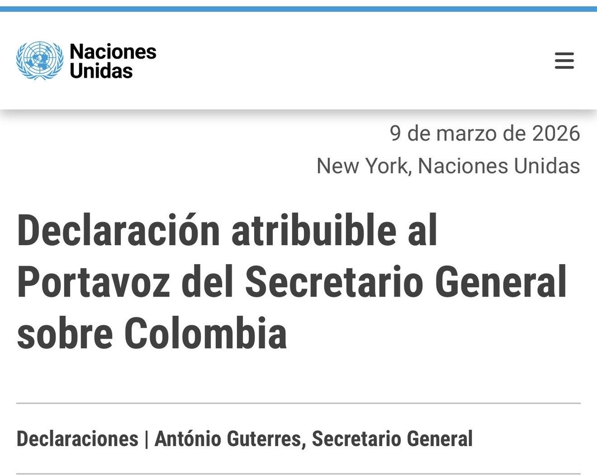 onucolombia's tweet photo. Secretario General de la ONU felicita al pueblo colombiano por su participación pacífica en las elecciones del 8m y reconoce esfuerzos para garantizar un proceso fluido y seguro contribuyendo  al fortalecimiento de la democracia y consolidación de la paz.

https://t.co/x7OXM6G4uO https://t.co/Kgdu4pLu6x