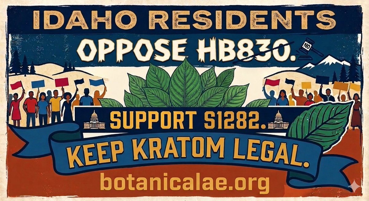 BAE_BotanicalAE's tweet photo. OPPOSE HB830 which bans our wonderful plant making it a schedule I.

SUPPORT S1282 the KCPA for regulation not prohibition.

See our Idaho State page for more details.  https://t.co/a5KQtT0N9z https://t.co/QgPt9Wu5pB